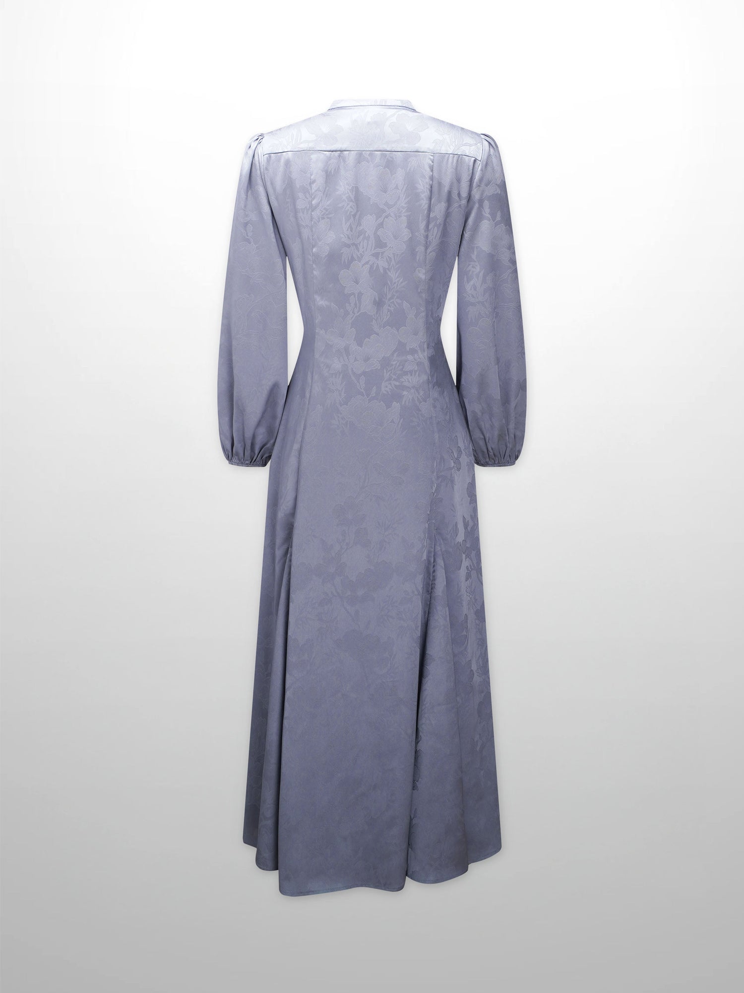 A Line Shirtdress-Slate Blue Floral