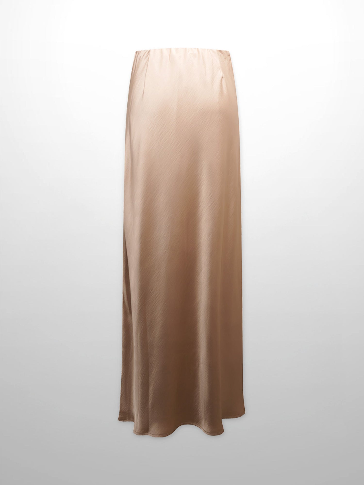 Faux Satin A-Line Skirt-Taupe