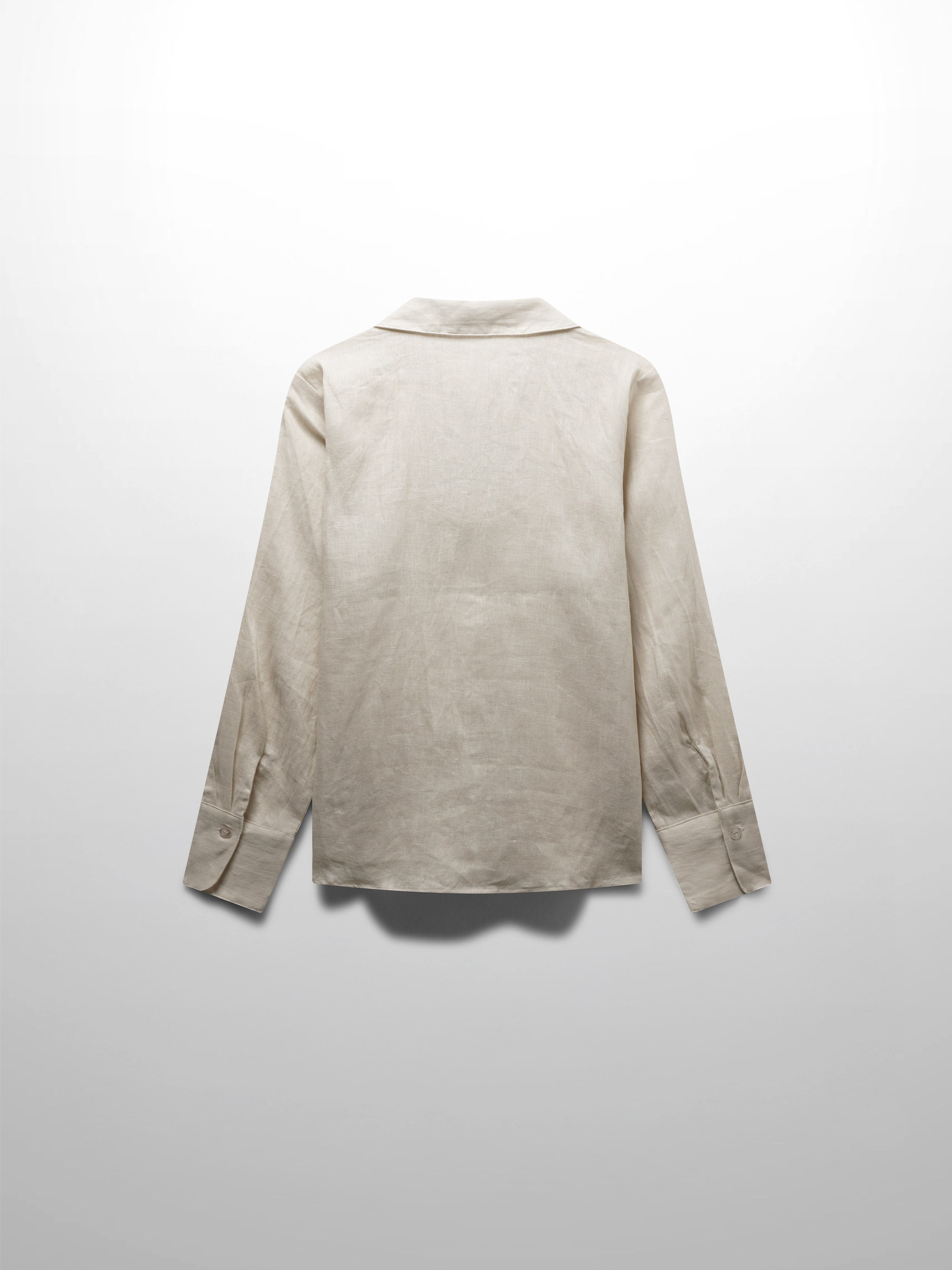 Linen Button Down Blouse-Ecru