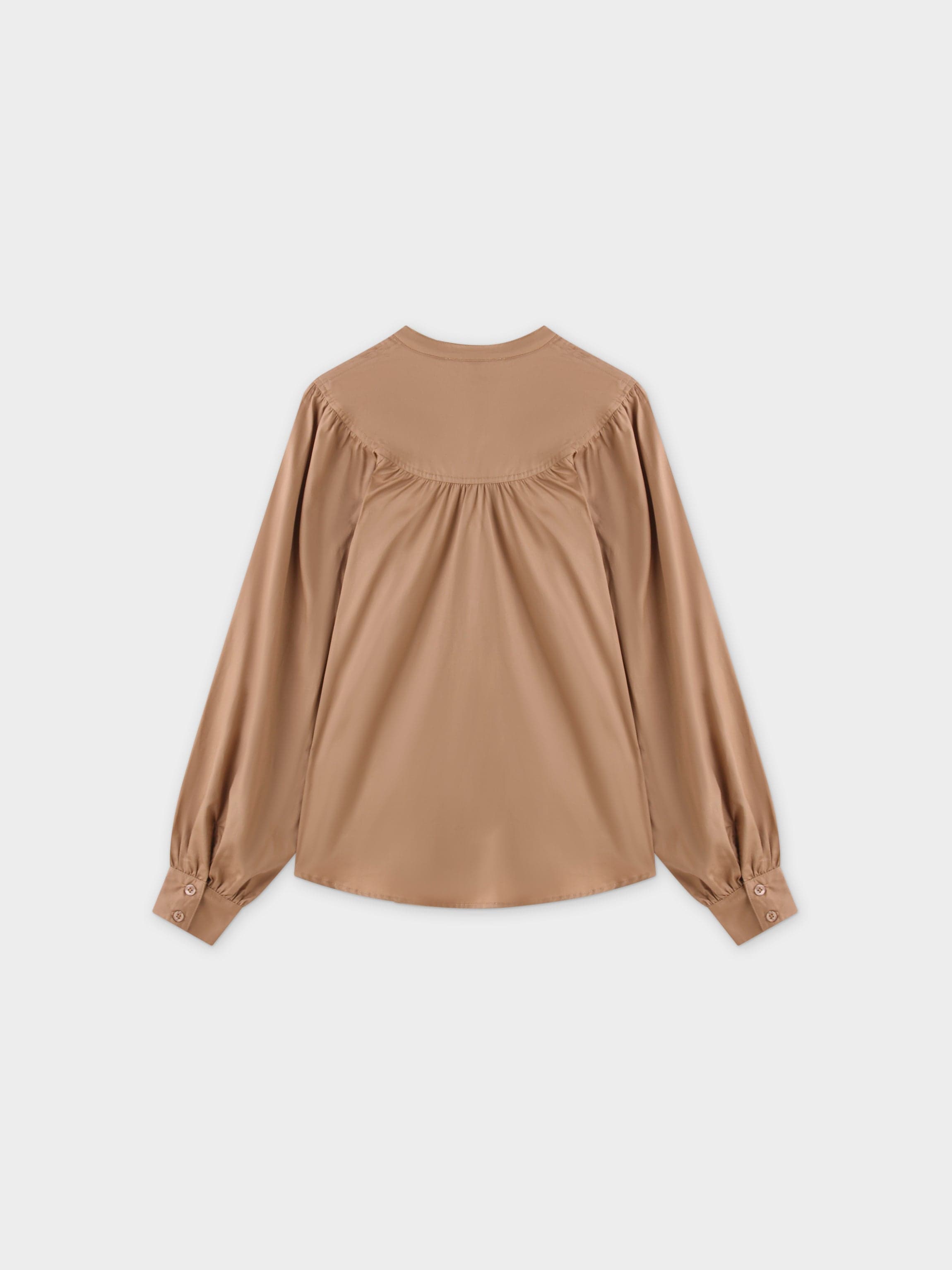 Gathered Top Blouse-Tan