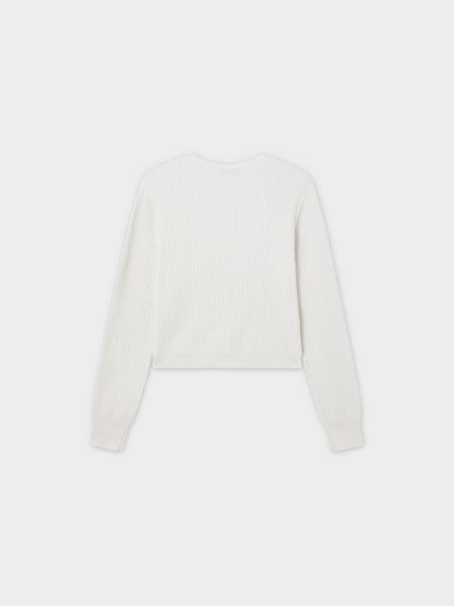 Button Down Ribbed Cardigan-Ivory
