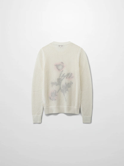 Embroidered Crochet Floral Sweater-Pink Floral