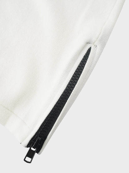 Side Zipper Straight Maxi Skirt-Cream