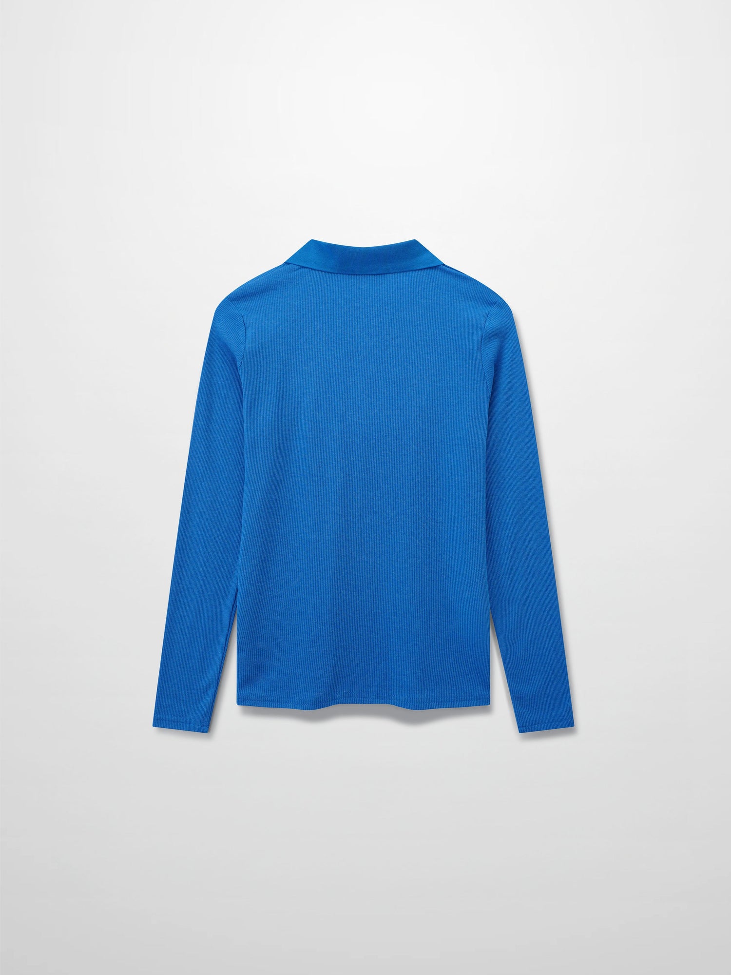 Ribbed Collar T-Shirt-Cobalt Blue