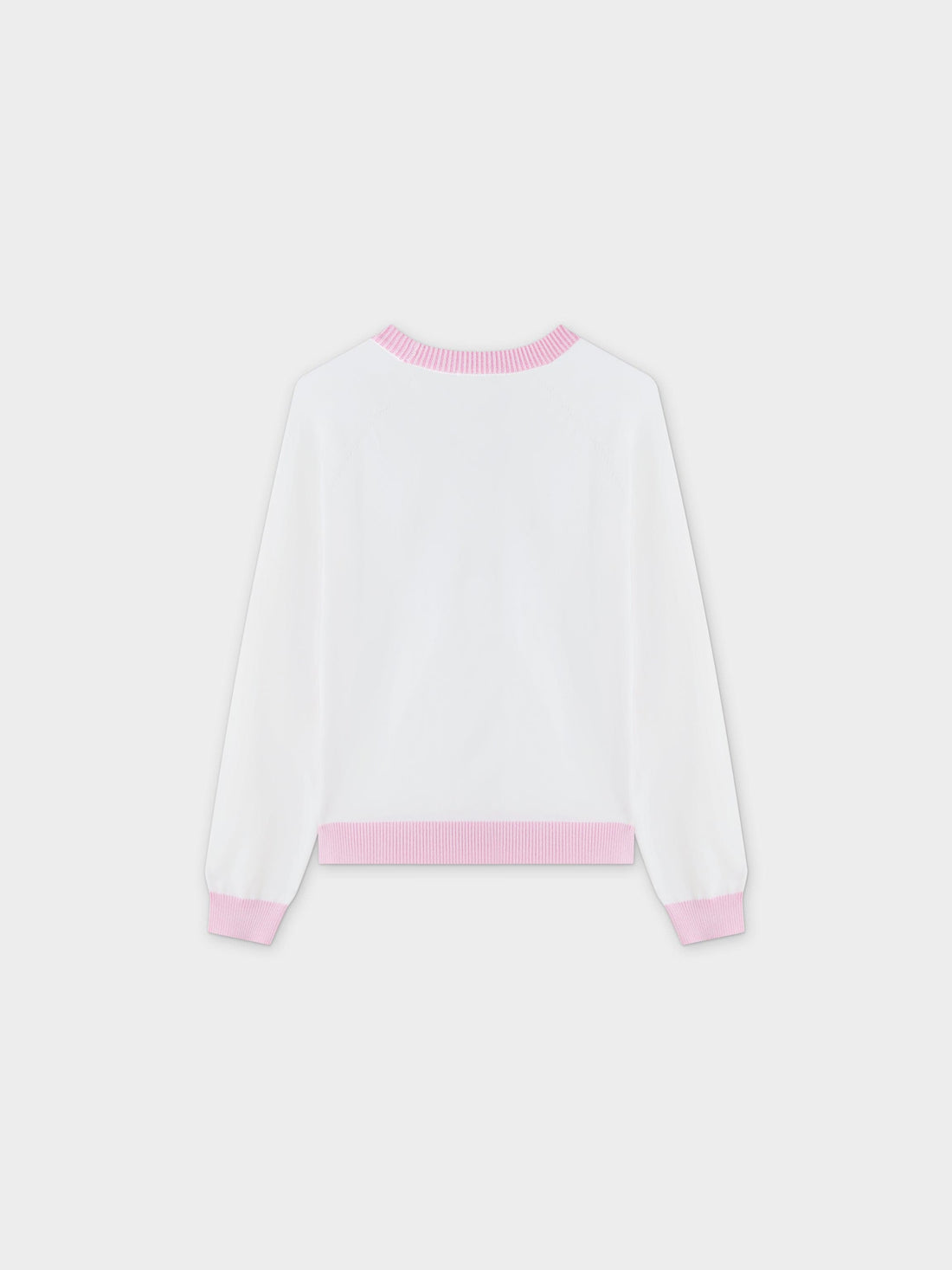 Side Print Sweater- White/Pink