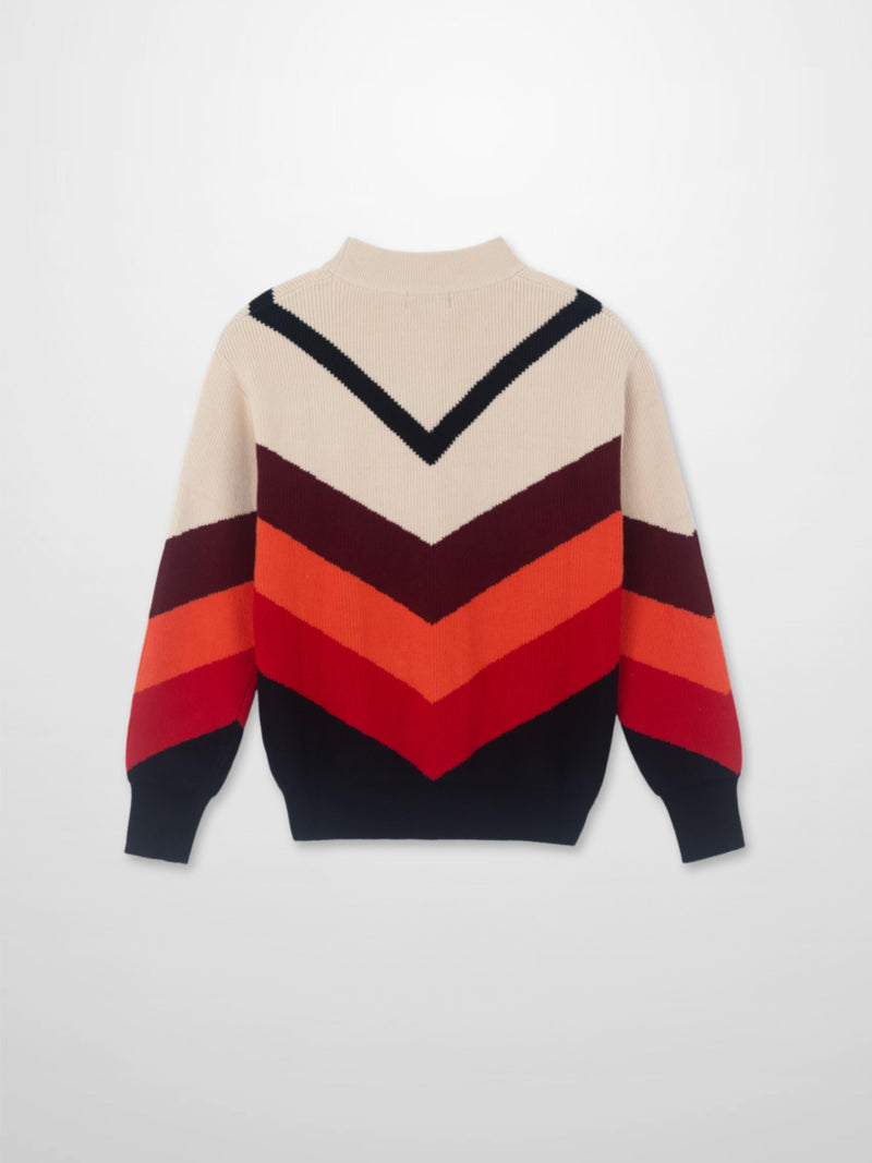 Multi V Sweater-Shades of Orange