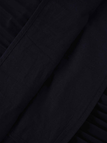 Pleated Layer Skirt 37"-Navy