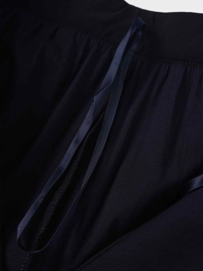 Pleated Layer Skirt 37"-Navy
