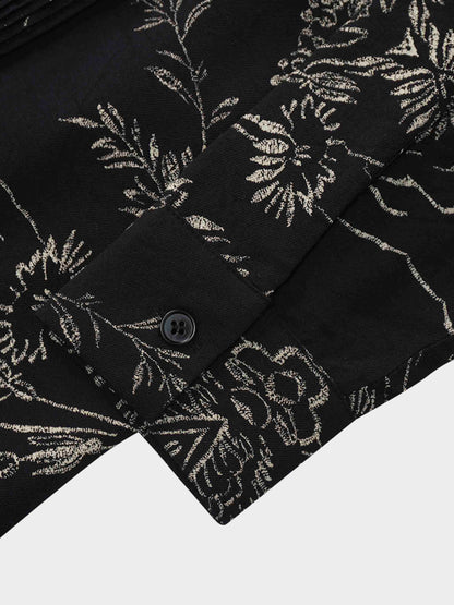 Pintuck Blouse-Tan Leaves