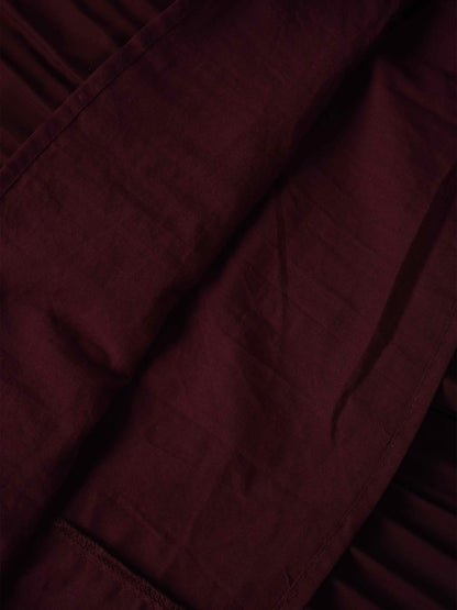 Pleated Layer Skirt 26"-Burgundy