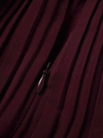 Pleated Layer Skirt 26"-Burgundy
