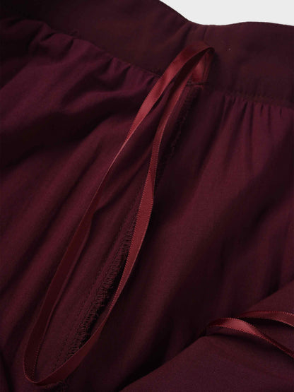 Pleated Layer Skirt 37"-Burgundy