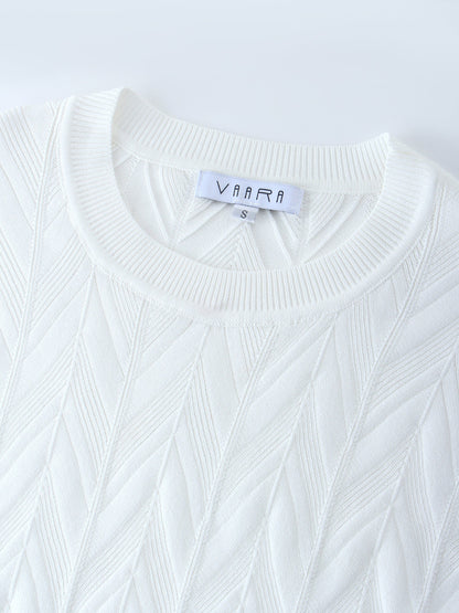 Wave Stripe Sweater-White