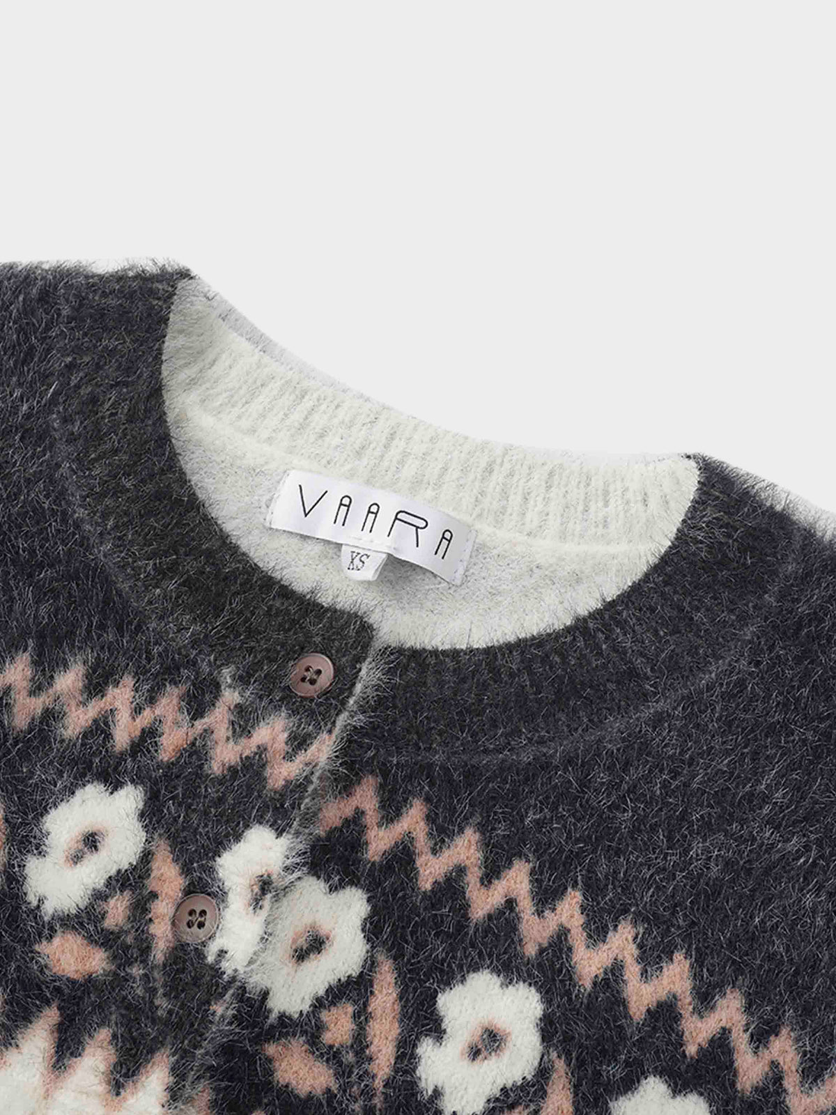 Mohair Crew Cardigan-Aztec Floral