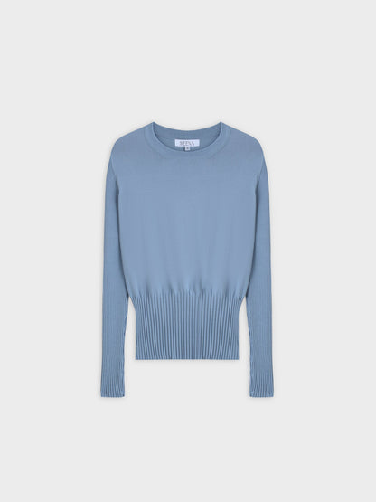 RIBBED WAISTED SWEATER-STEEL BLUE