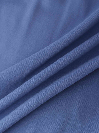 Wrap Tie Tee-Denim Blue