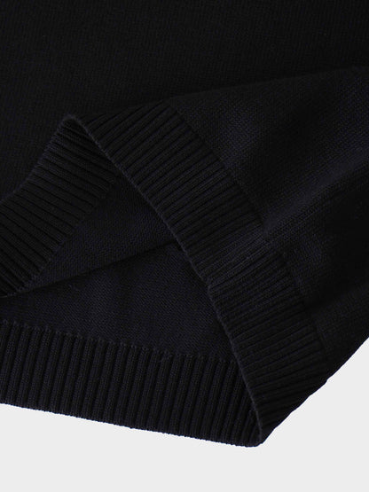 Sequin Trim Sweater-Black