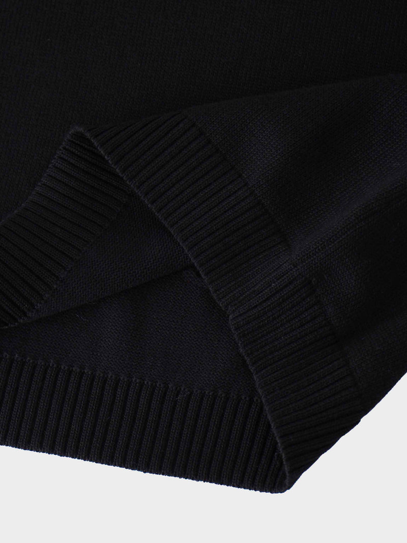 Sequin Trim Sweater-Black