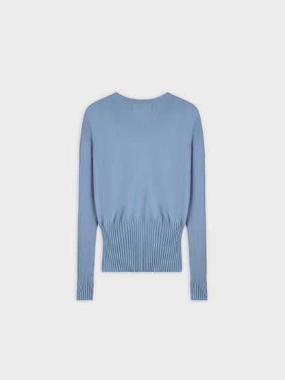 RIBBED WAISTED SWEATER-STEEL BLUE