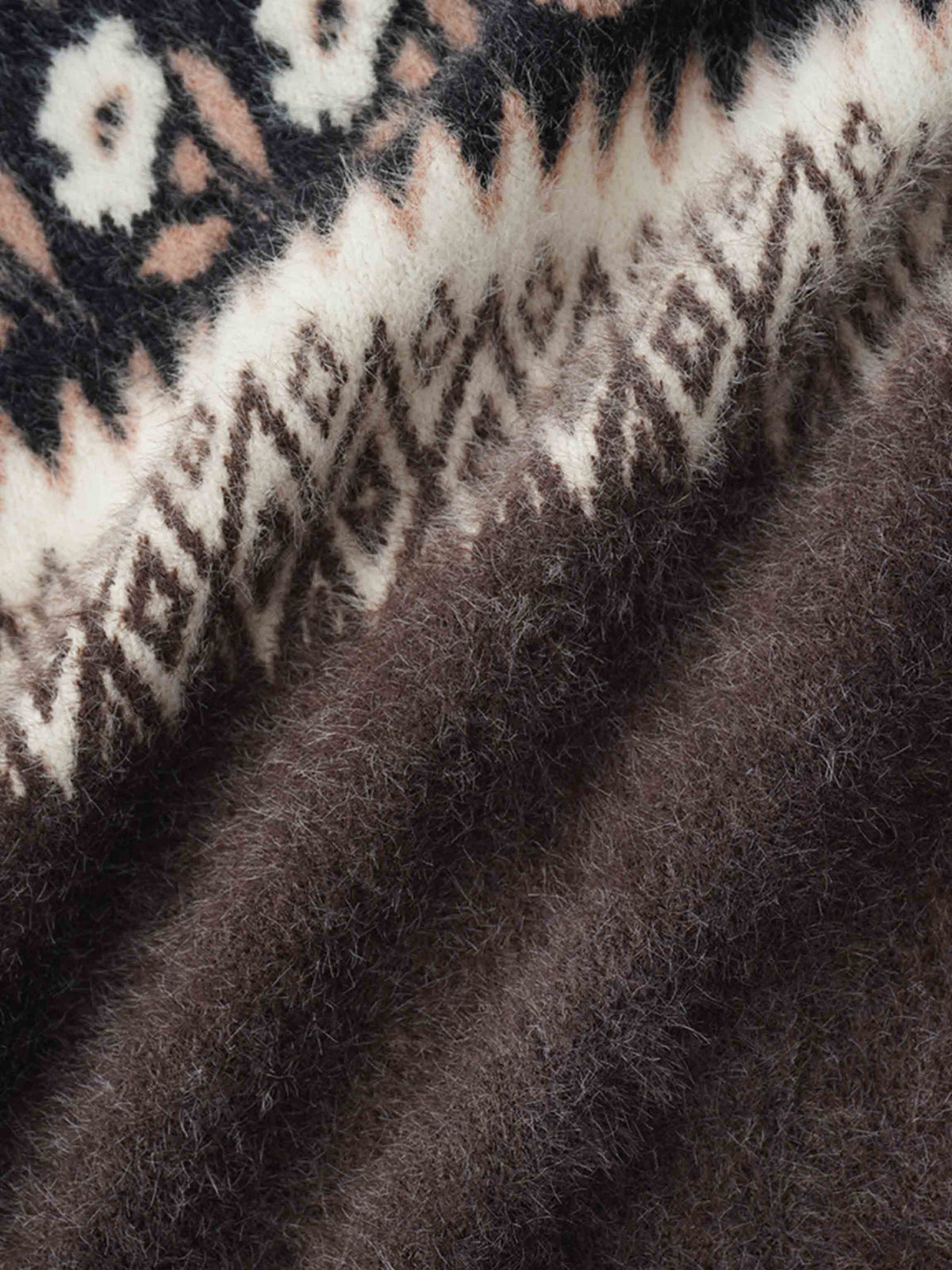 Mohair Crew Cardigan-Aztec Floral