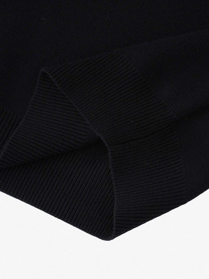 Oversized Soft Knit Sweater-Black