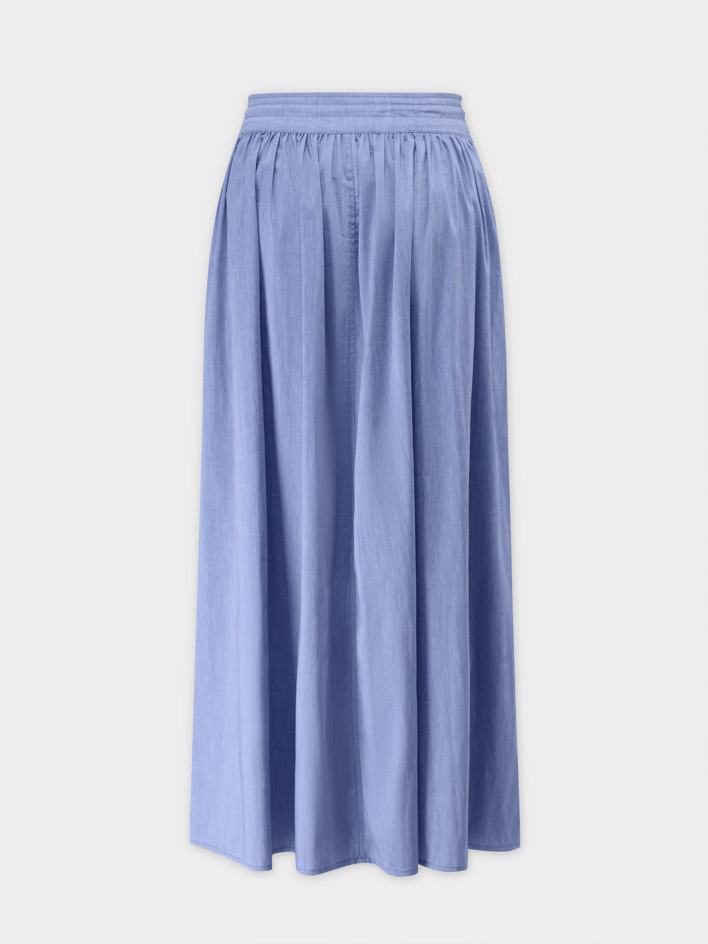 Waist Pull Skirt-Chambray Blue