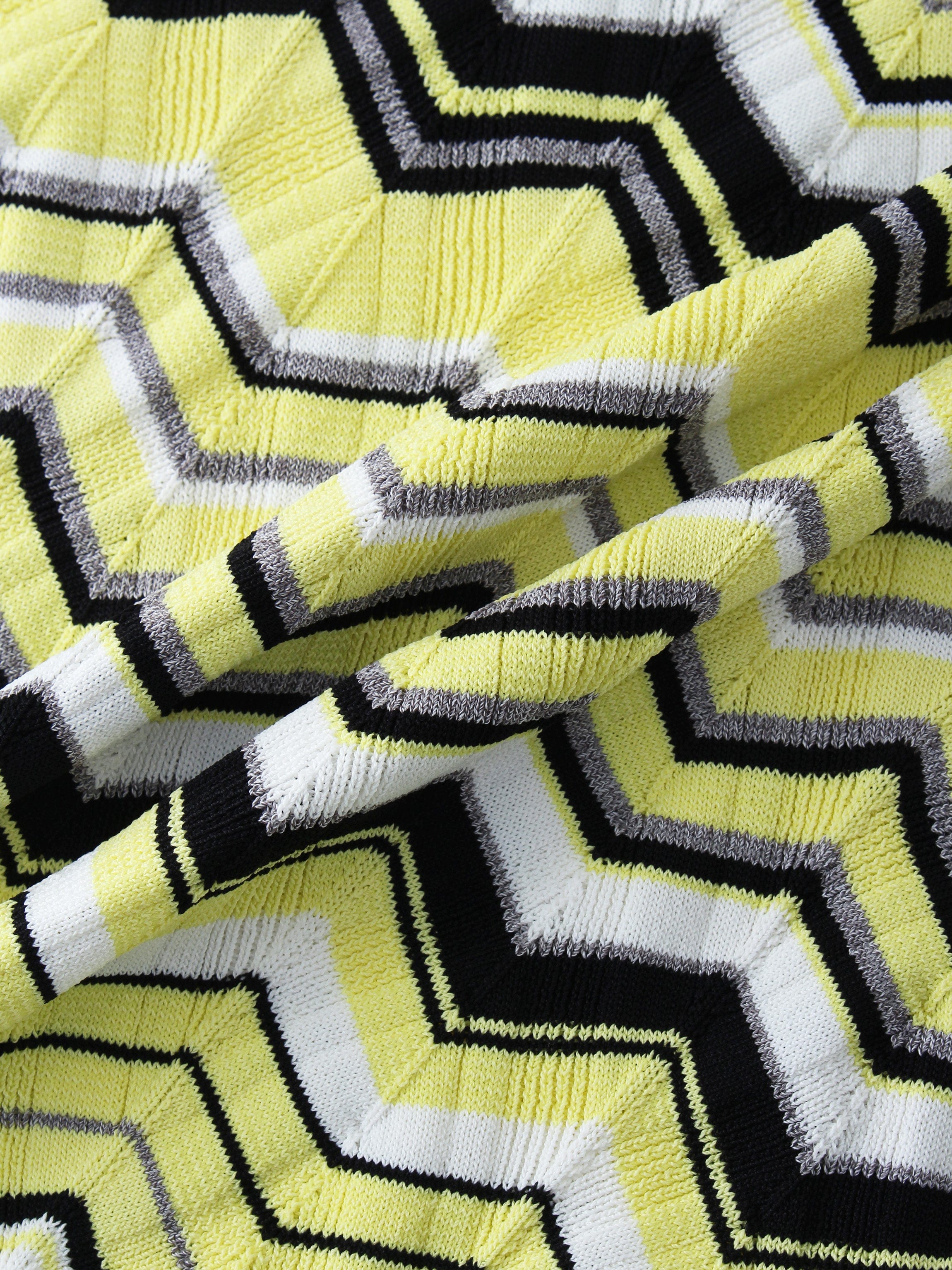 Wave Stripe Sweater-Yellow/Black