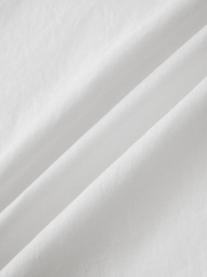 Linen Slip Skirt-White