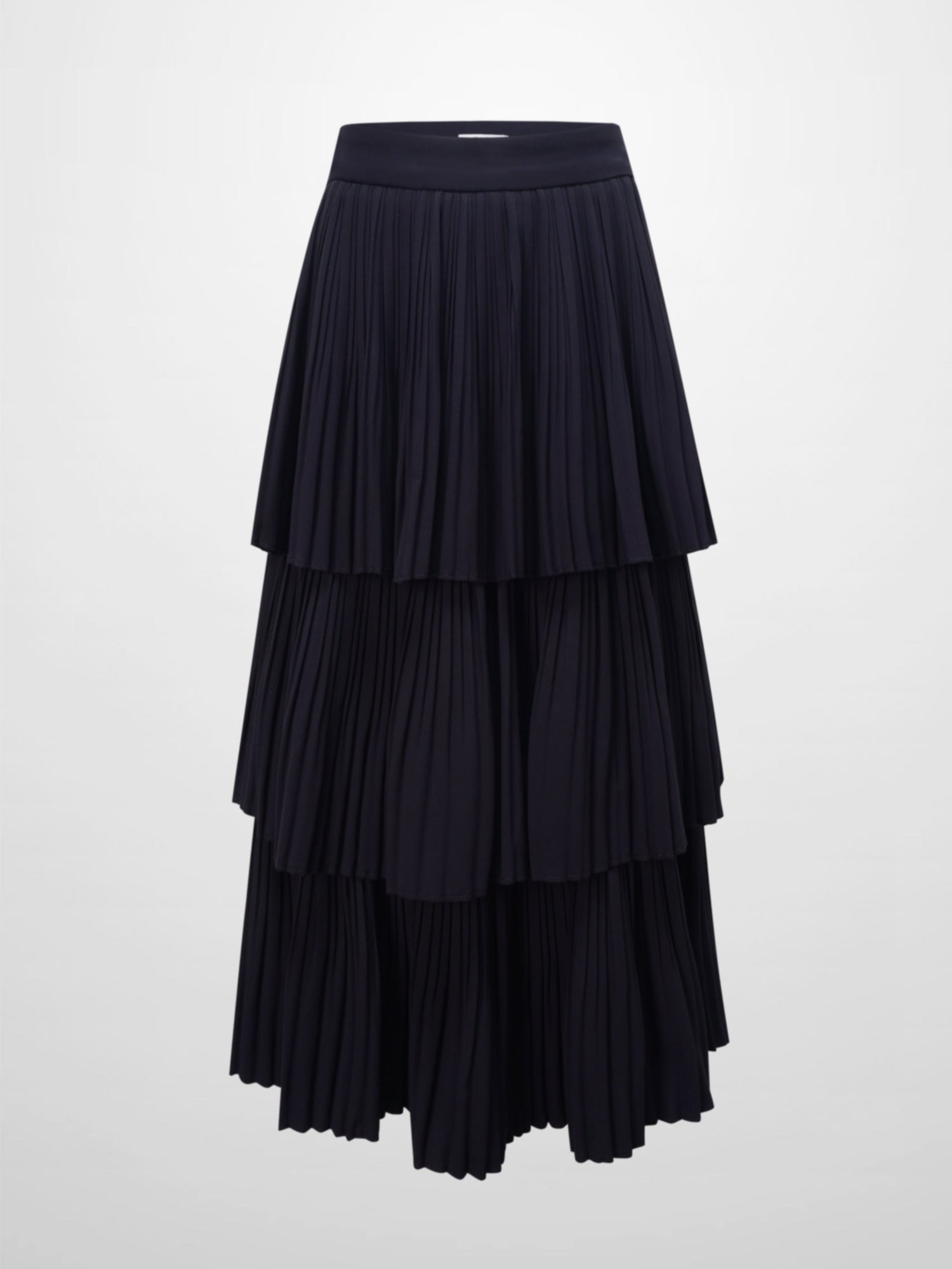 Pleated Layer Skirt 37"-Navy