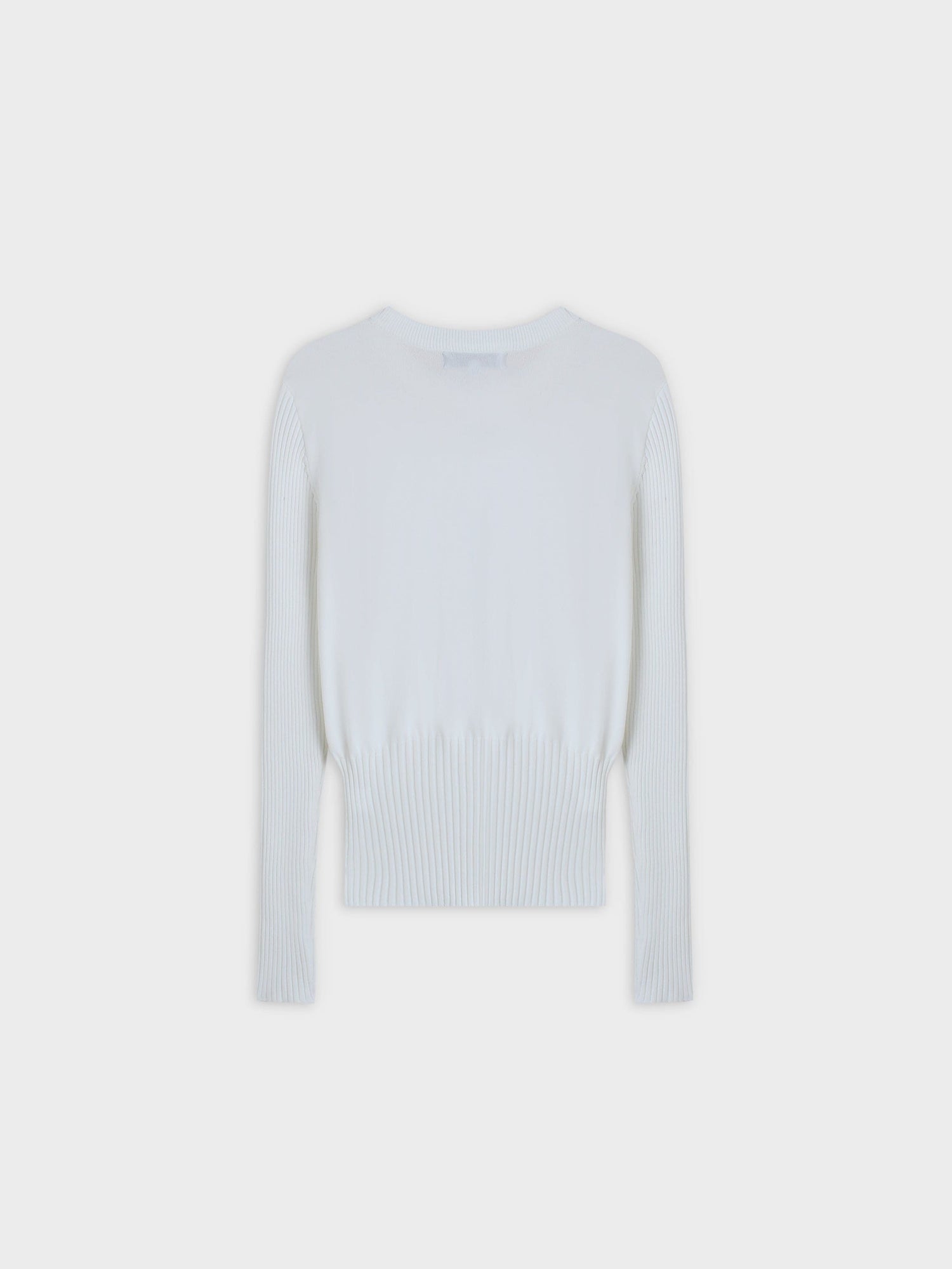 RIBBED WAISTED SWEATER-WHITE