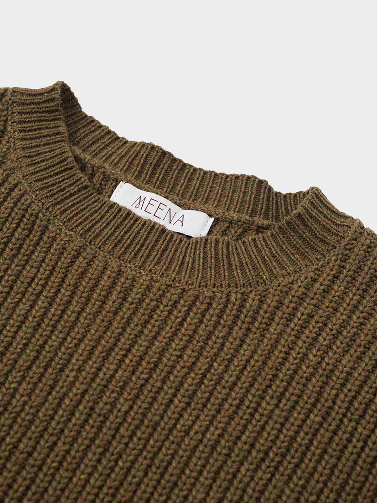 Puff Sleeve Sweater-Olive