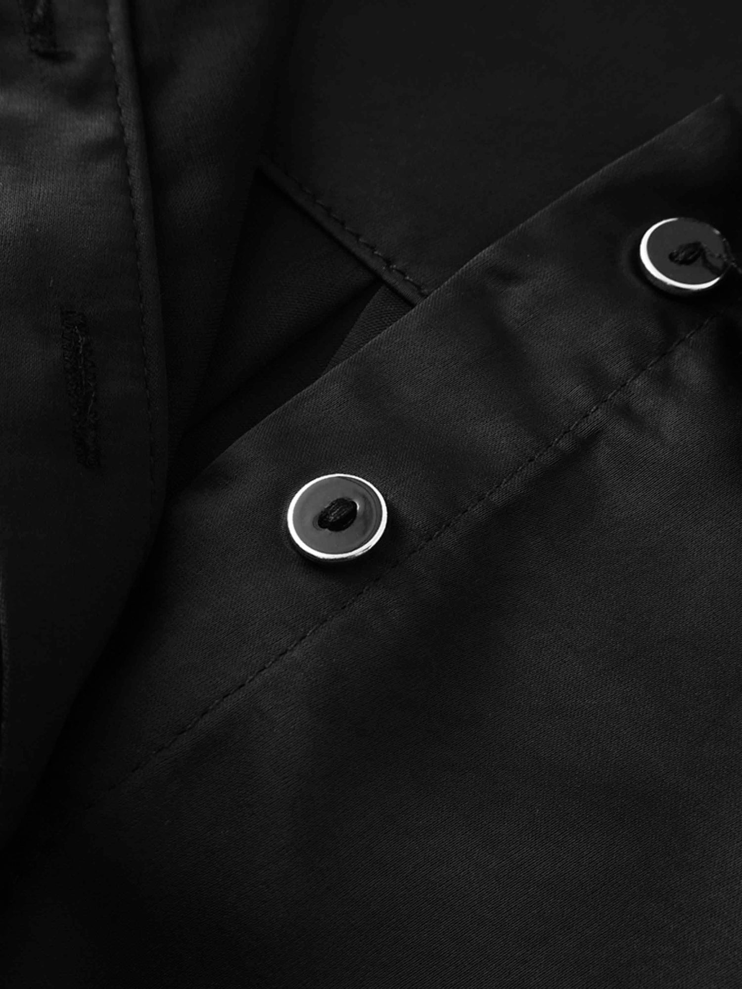 High/Low Faux Satin Crossover Top-Black