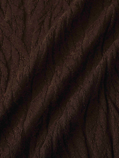 Leaf Design Turtleneck-Brown