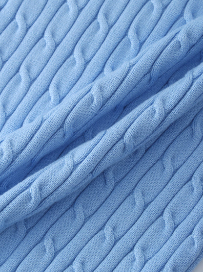 Knit Cable Sweater-Periwinkle