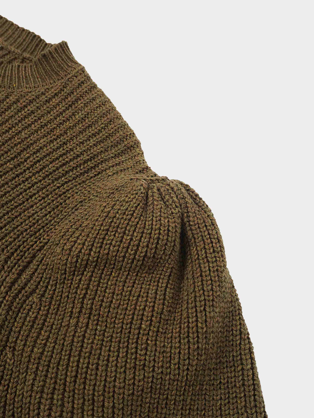 Puff Sleeve Sweater-Olive