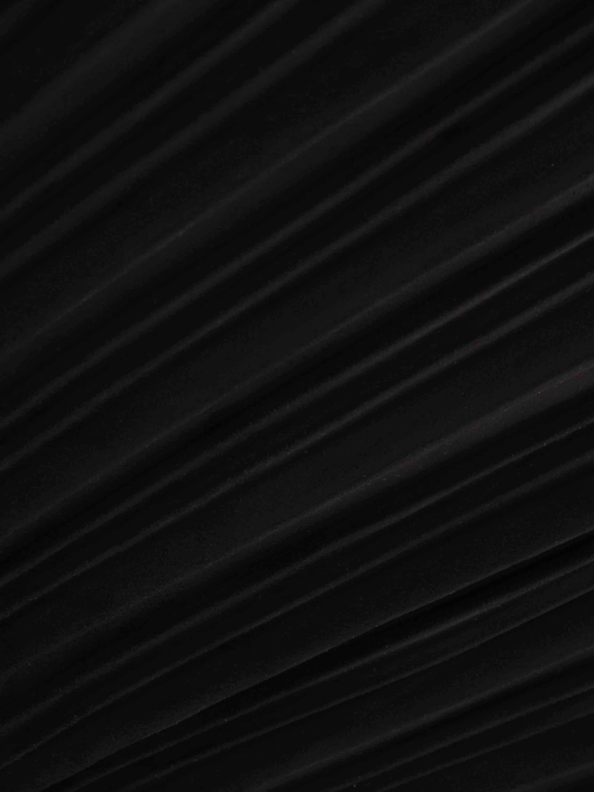 Pleated Faux Suede Skirt 25"-Black