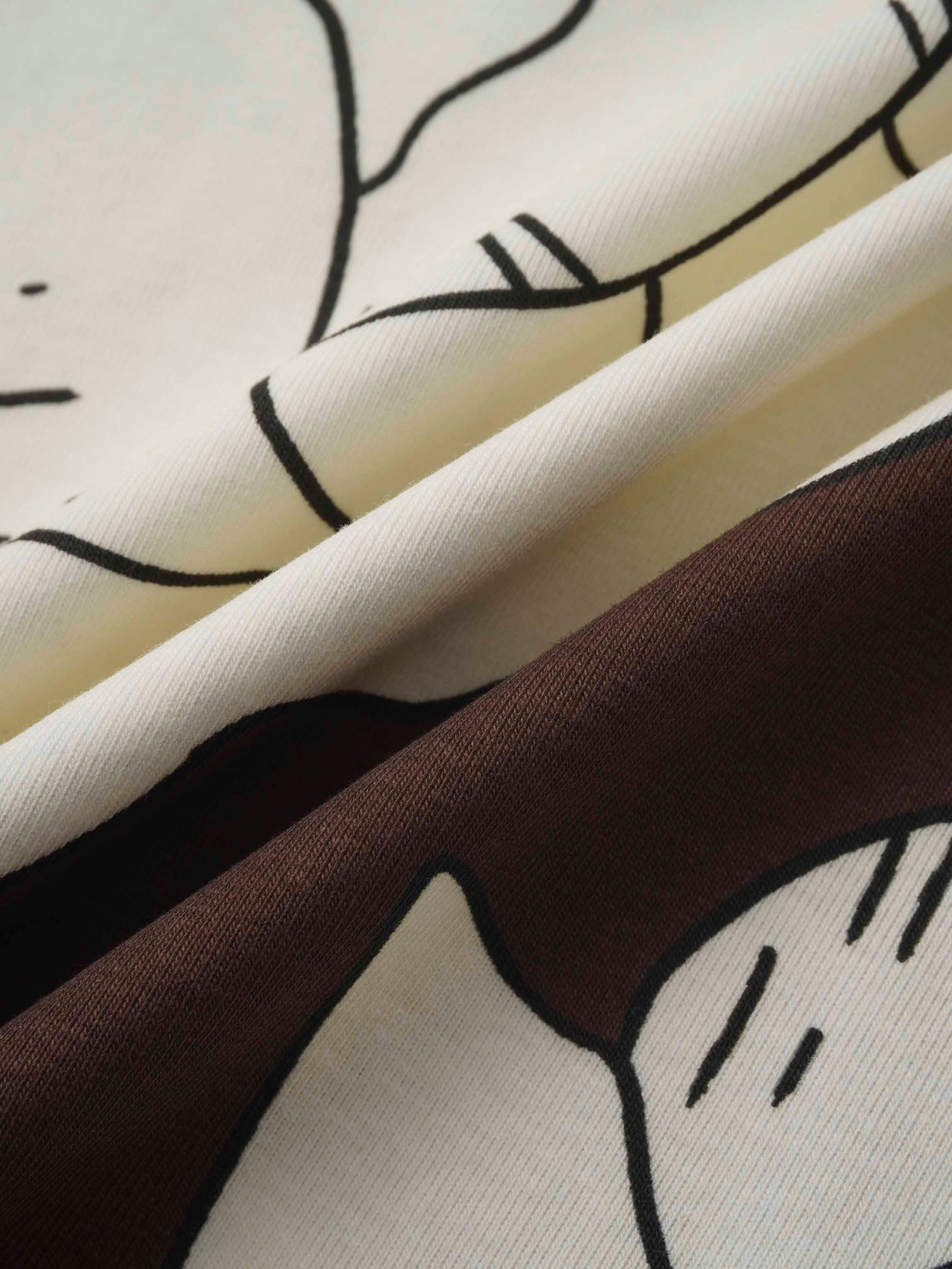 Basic Printed T-shirt-Oversized Floral Brown