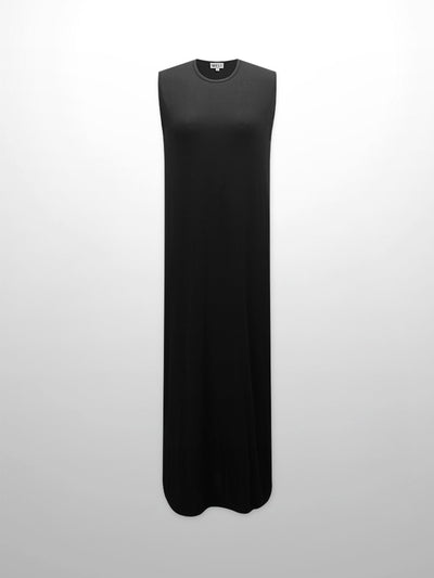 Basic T-Shirt Slip Dress-Black