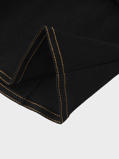 Stretch Denim Blazer-Black