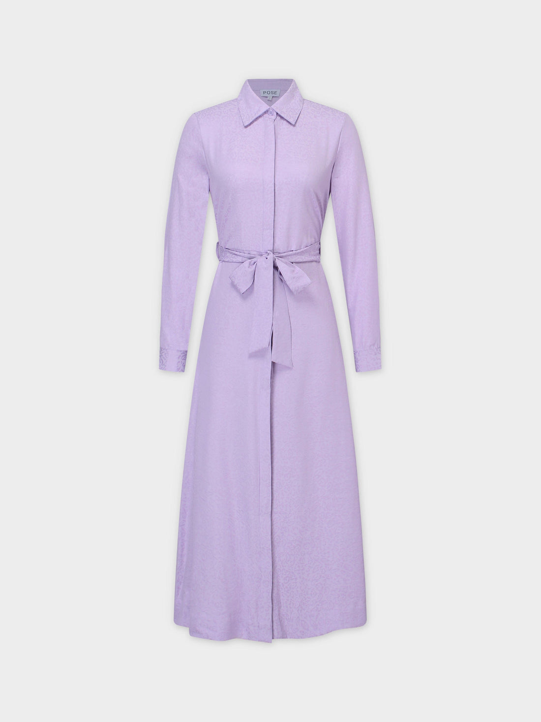 Basic Belted A-Line Dress-Lavender