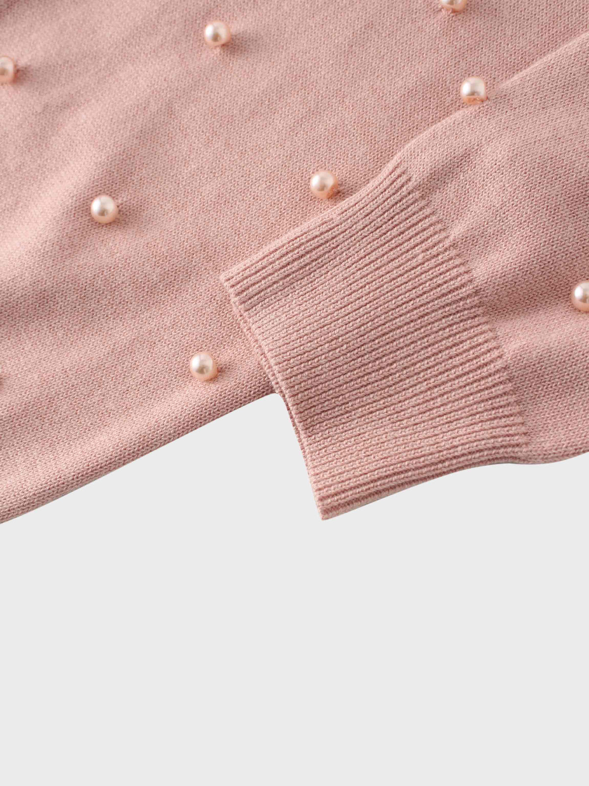 Pearl Embellished Sweater-Blush