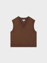 V-Neck Knit Vest-Chestnut