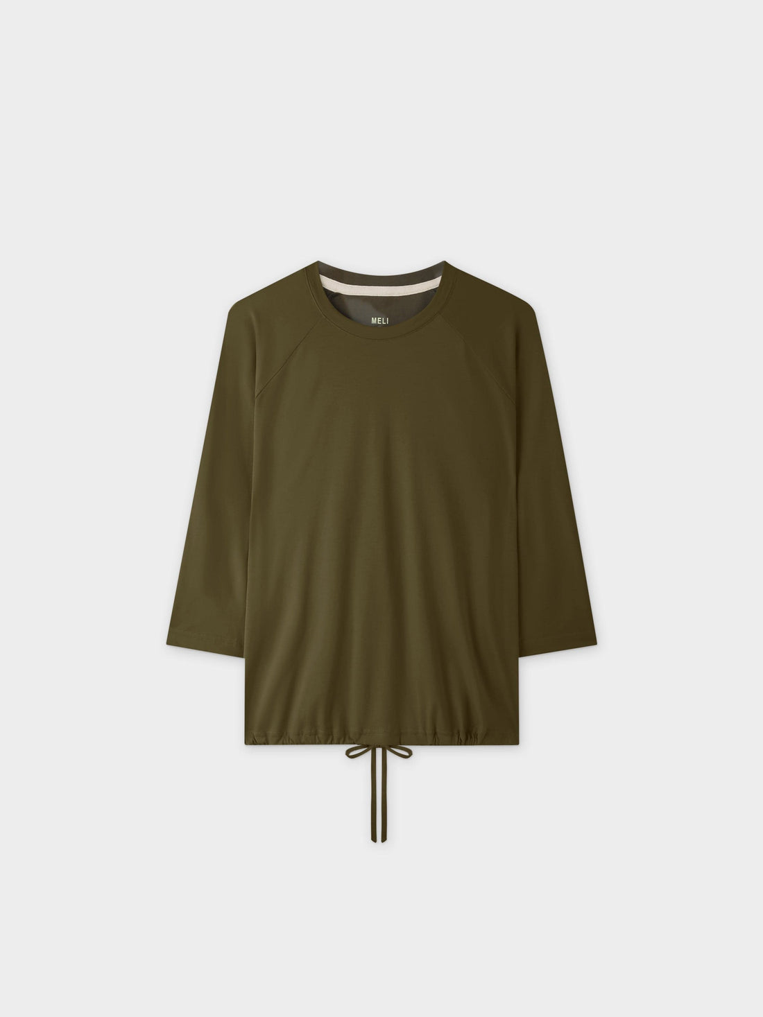 DRAWSTRING TEE-OLIVE