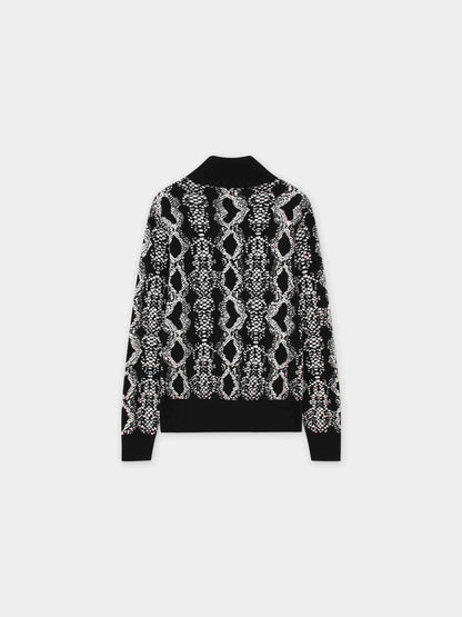 Reptile Print Sweater-Black/White