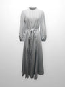 A Line Shirtdress-Fringe Stripe Light Blue
