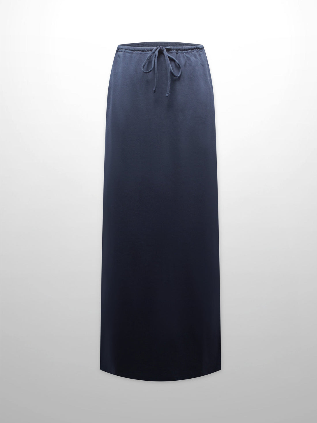 Straight Maxi Drawstring T-Shirt Skirt-Navy
