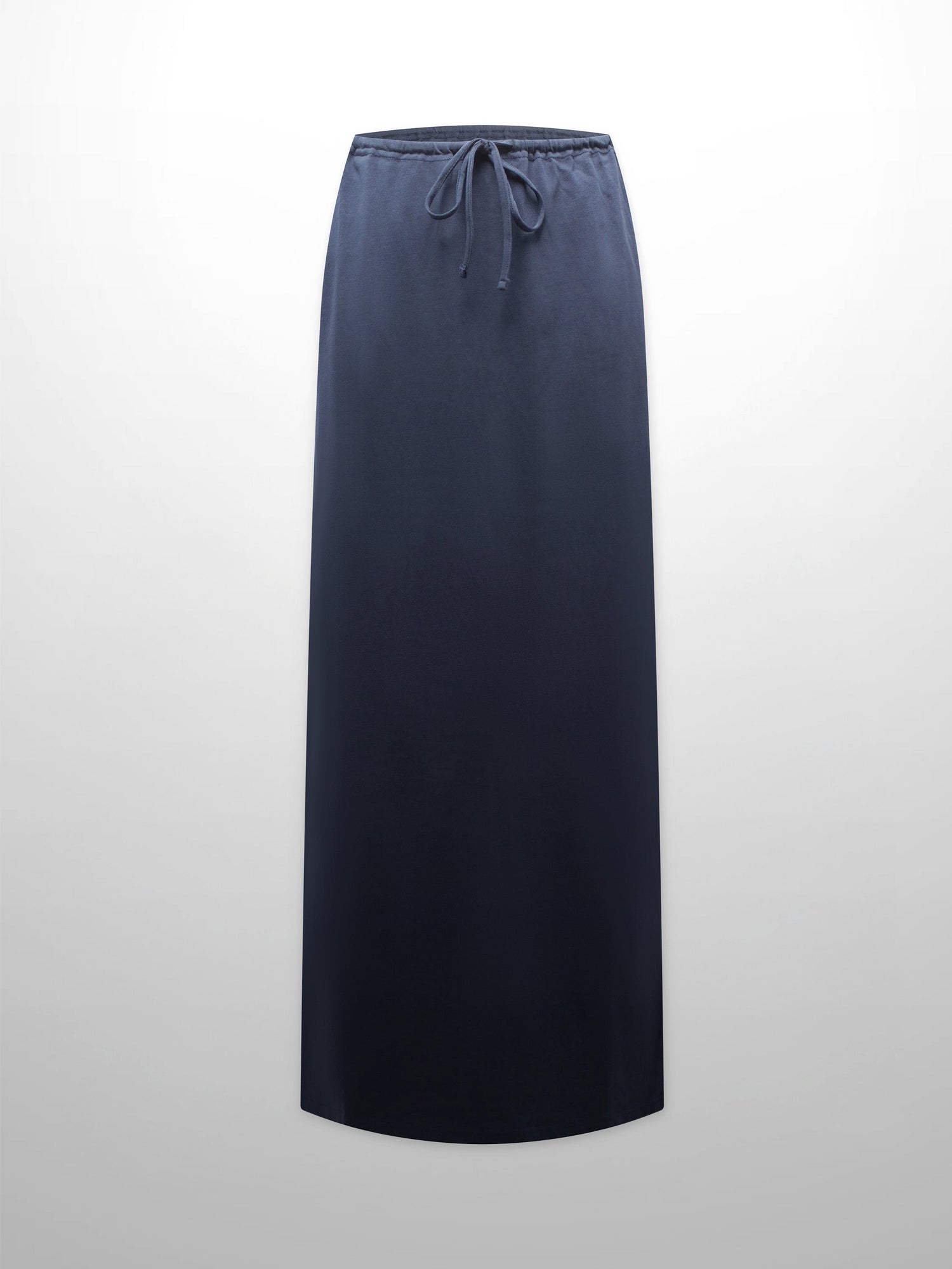 Straight Maxi Drawstring T-Shirt Skirt-Navy