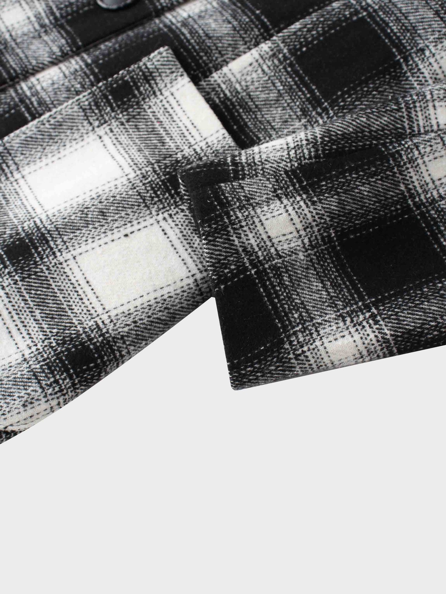 Double Breasted Belted Blazer-Black/White Plaid