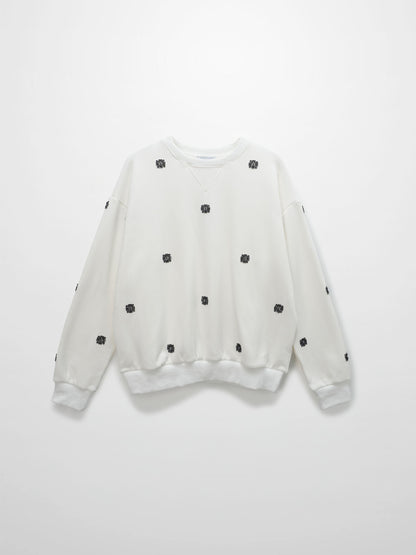 Embellished Sweatshirt-White/Black