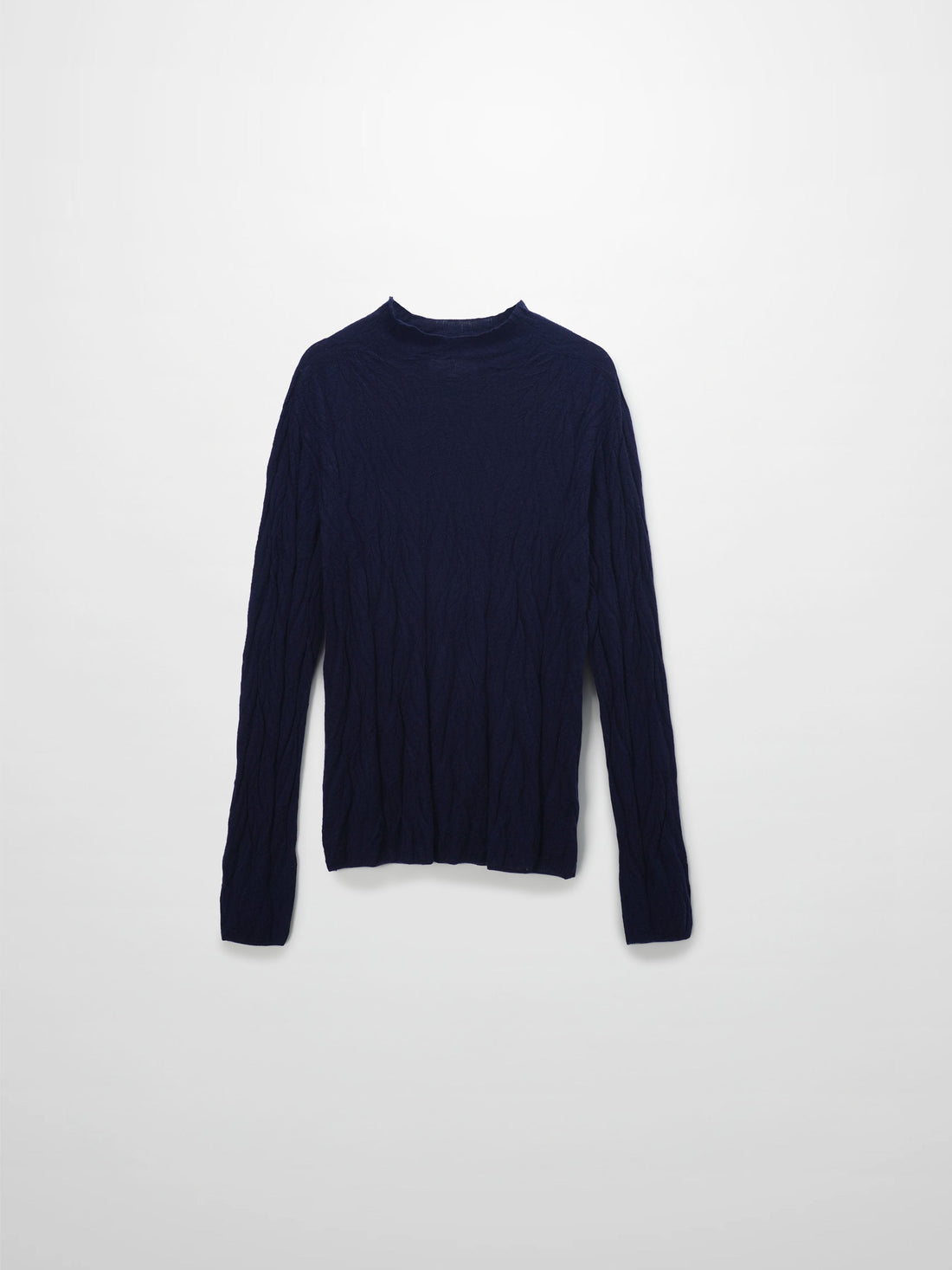 Leaf Design Turtleneck-Navy